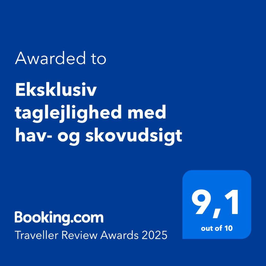 Eksklusiv Taglejlighed Med Hav- Og Skovudsigt Risskov Kültér fotó